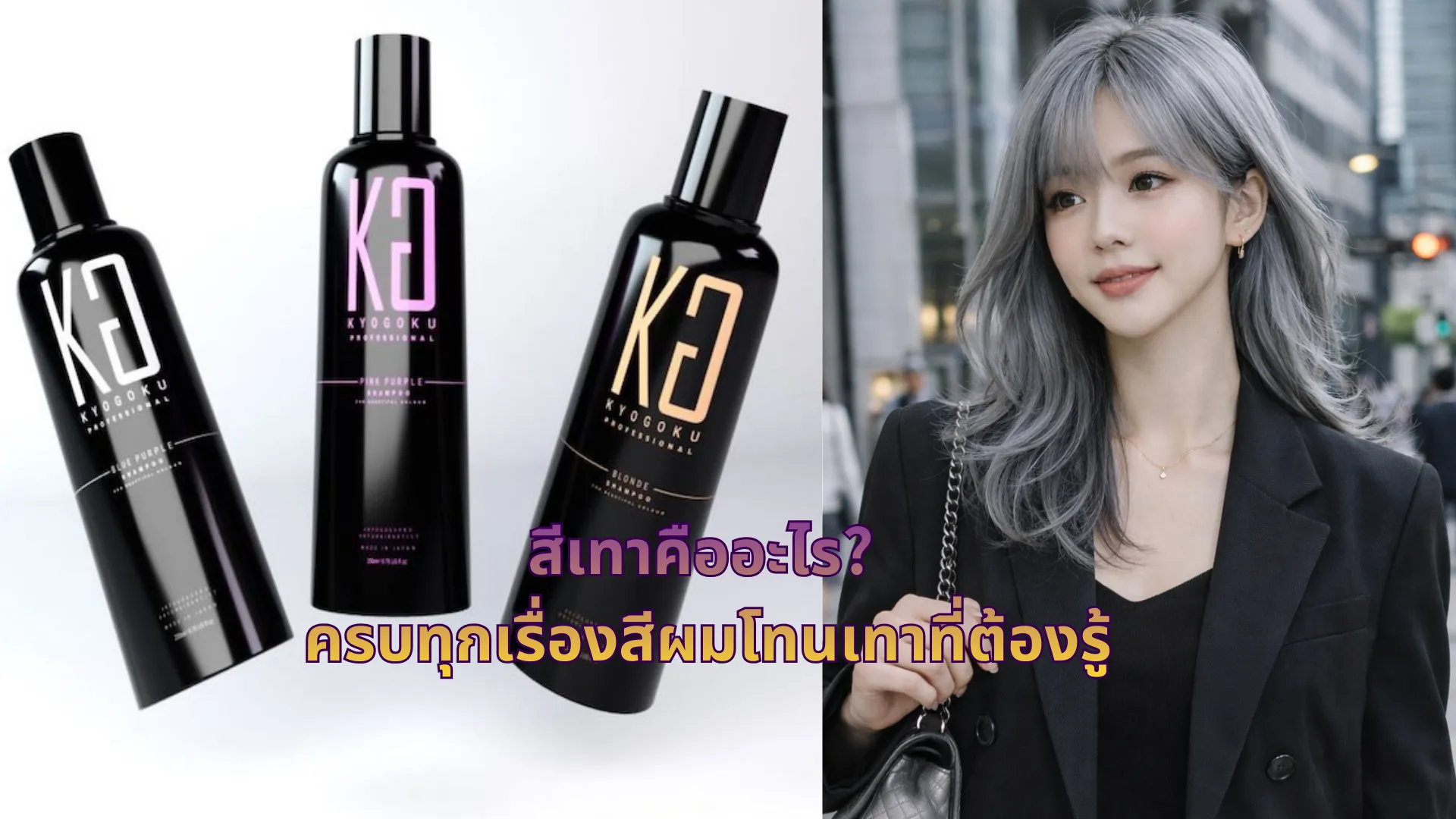 สีเทาคืออะไร? ครบทุกเรื่องสีผมโทนเทาที่ต้องรู้